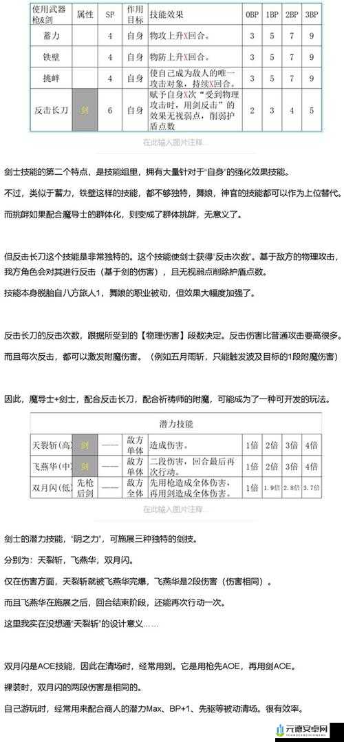 圣裁终焉：剑士技能属性与效果一览